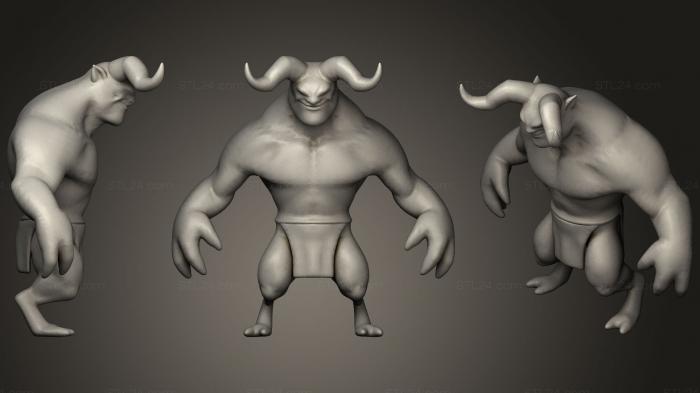 Статуэтки герои, монстры и демоны (Демон, STKM_0768) 3D модель для ЧПУ станка